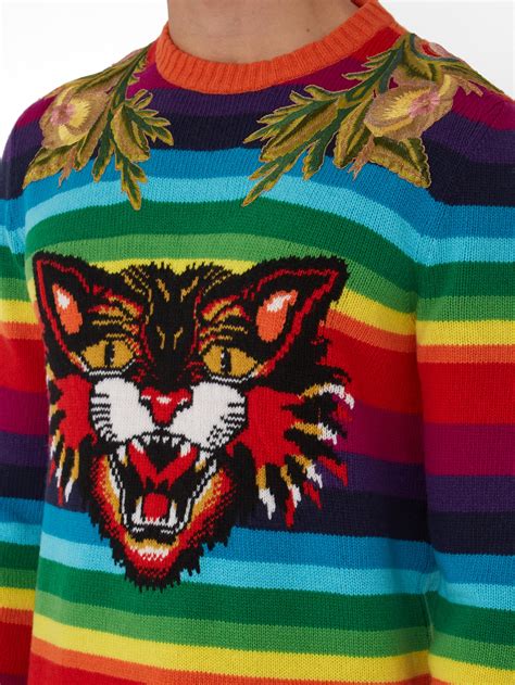 gucci angry catr rainbow sweater|Gucci .